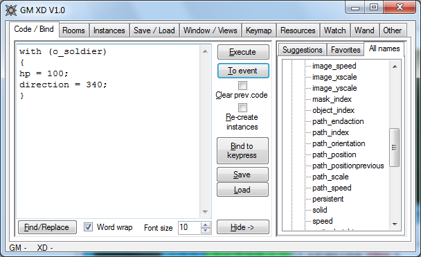 GMXD V1.0, скриншот первой вкладки.