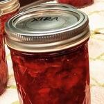 Thumb home canned strawberry jam
